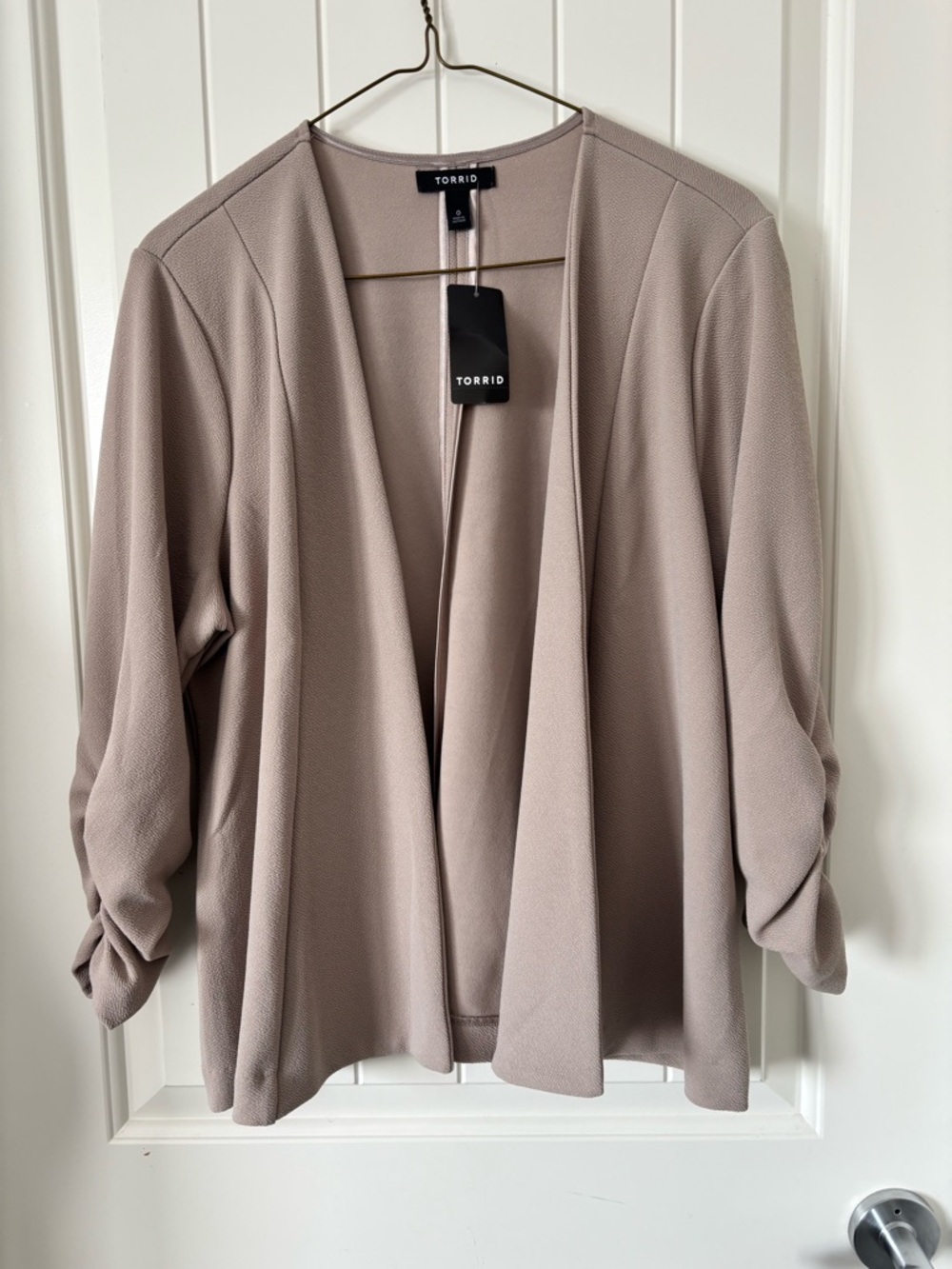 Torrid Taupe Draped Open-Front Blazer
